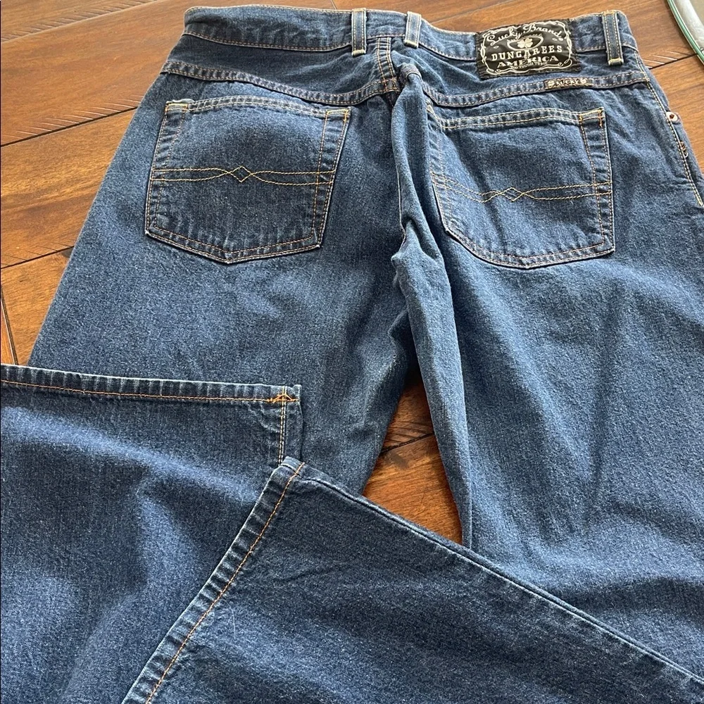 Vintage Lucky Brand Dungarees Easy Rider bootcut blue jeans 6/28 USA made Y2K - Picture 6 of 12